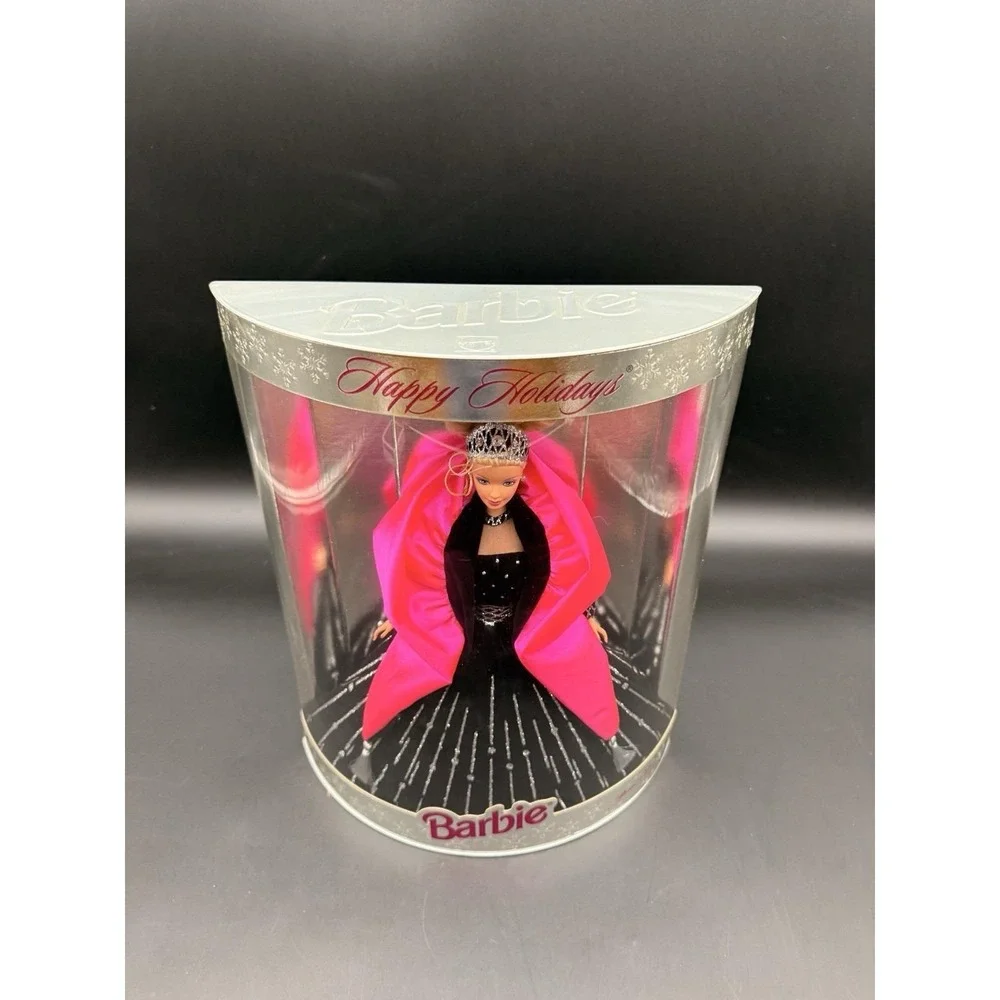 1998 Happy Holidays Barbie Doll Black Gown NEW Box Wear Doll‎ Stand Included